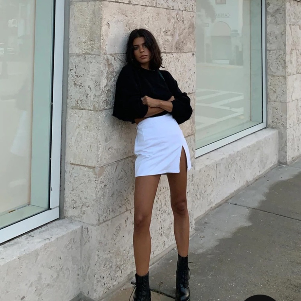 Princess Polly boutique white denim skirt